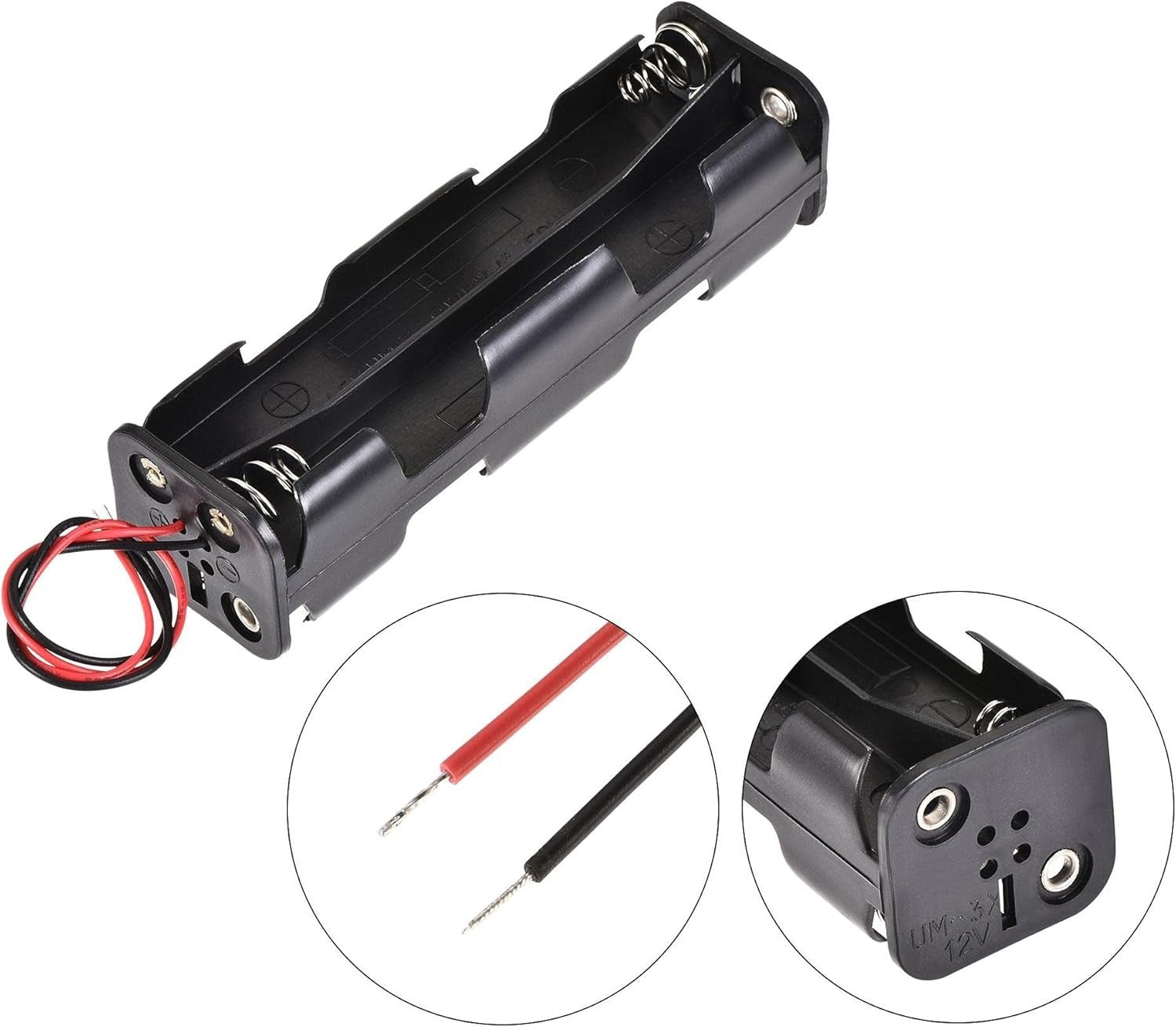 AA Battery Holder Case 8 Slots 1.5V with Switch 2-Wire Lead 6pcs5