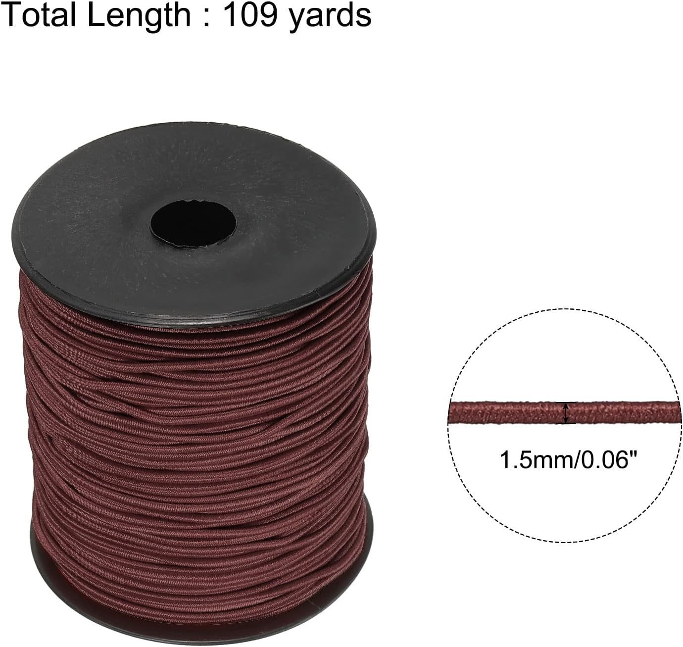 1.5mm Elastic Cord 109 Yards Dark Brown Stretch String for Jewelry Crafts2