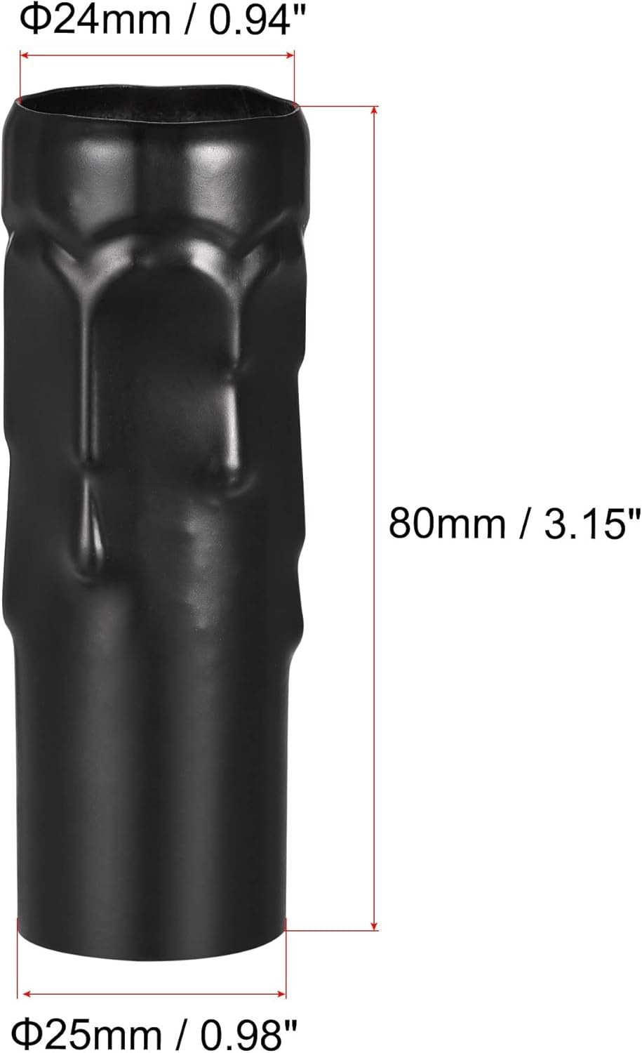 Candle Shape Socket Covers E14 Chandelier Iron 3" Black Pack of 61