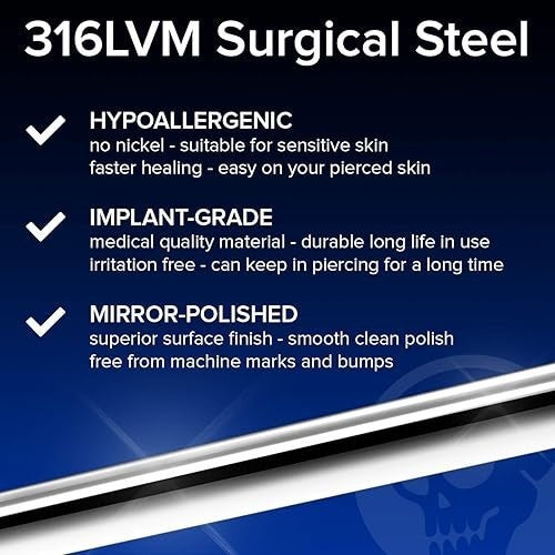 2pcs 16G Rose Gold Labret Studs Stainless Steel Flat Back Lip Ring Piercing2