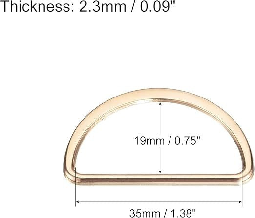 30pcs Gold Metal D Rings 35mm Welded Buckles for Straps Bags Belts Sewing1