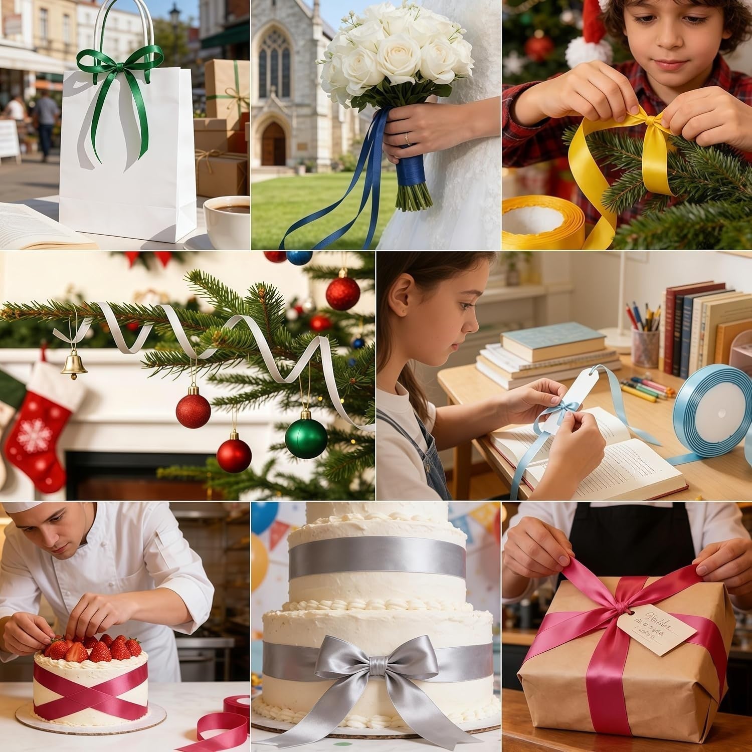 3mm x 91m Navy Blue Satin Ribbon Thin Dark Blue Gift Wrapping Craft Ribbon4