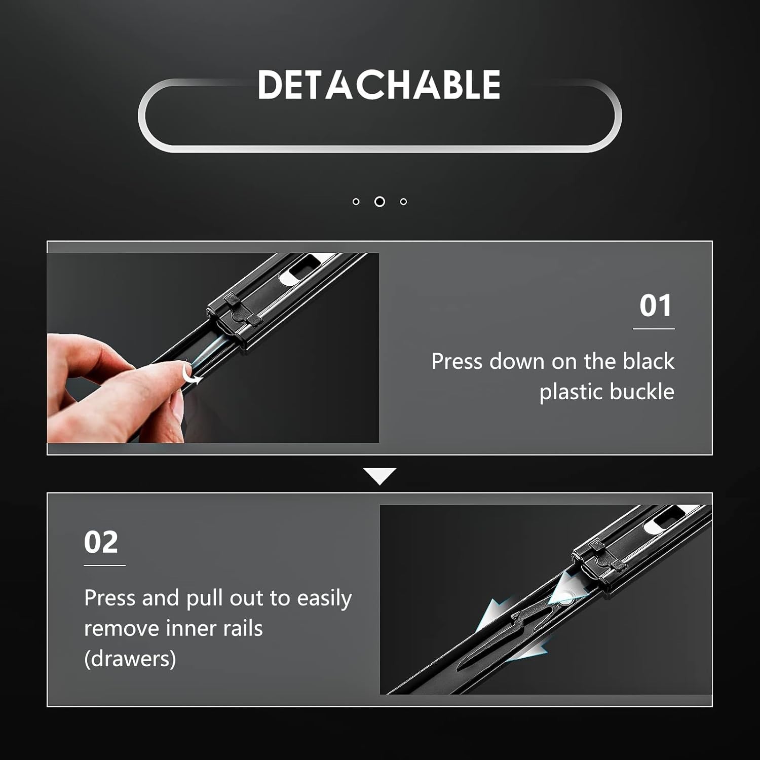 AOLISHENG 550mm Drawer Runners Heavy Duty 45kg Ball Bearing Slides 5 Pairs5