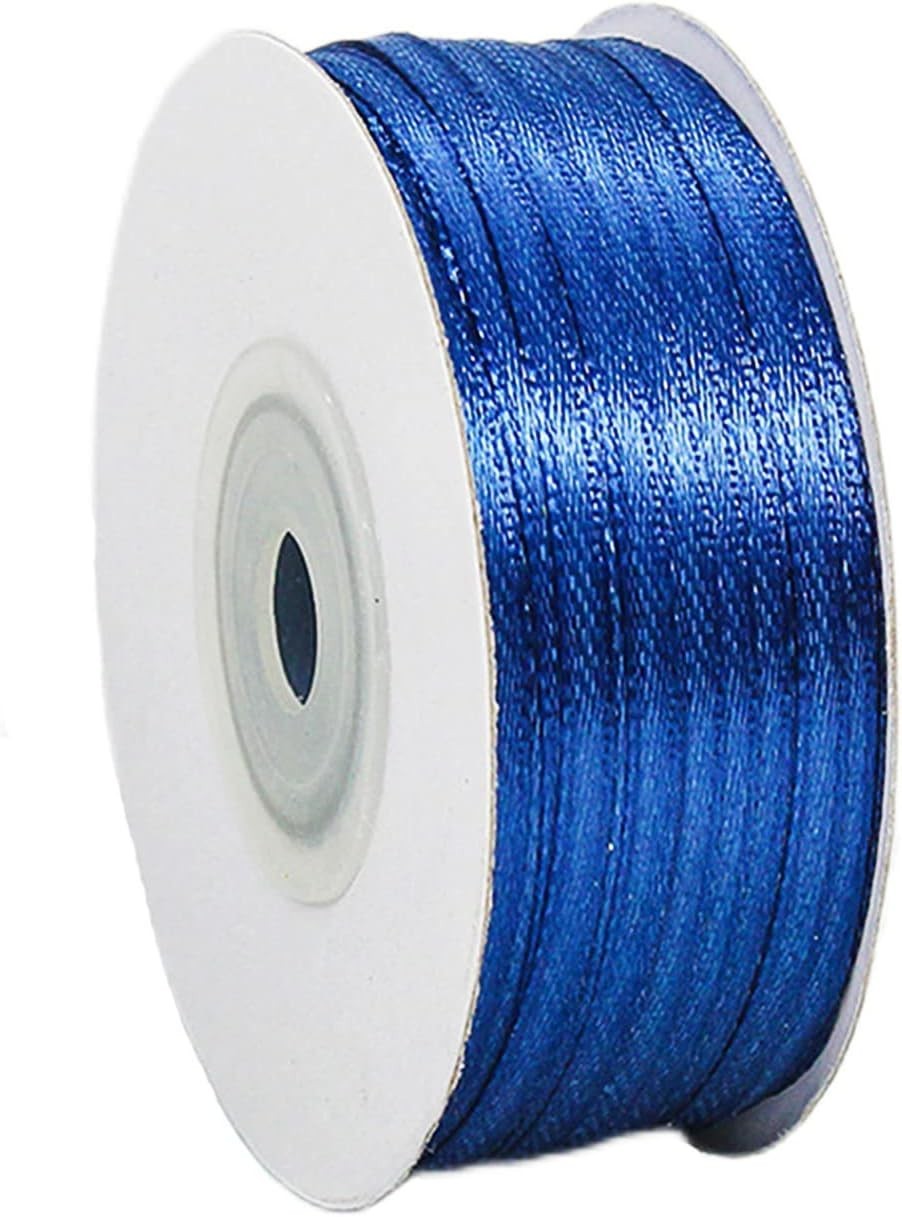 3mm x 91m Navy Blue Satin Ribbon Slim Dark Blue Craft Gift Wrapping Ribbon0
