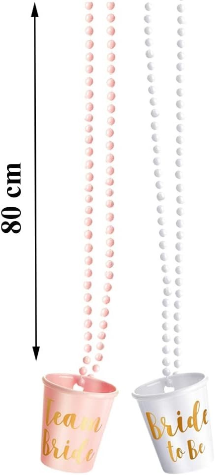 12pcs Bridal Shot Glass Necklace Set Bride to Be Team Bride Party Glasses2