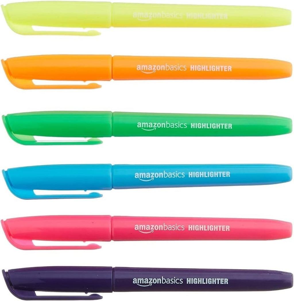 Amazon Basics Highlighters Chisel Tip Bright Assorted Colours Pack of 120