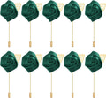 10 Pack Dark Green Rose Boutonnieres Lapel Pins for Men Wedding Prom Party0