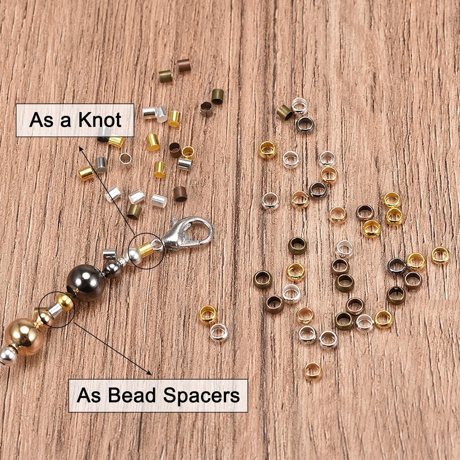 360pcs 3mm Round Crimp Beads Silver Tone Jewelry Spacer DIY Bracelet Making3