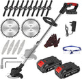 21V Cordless Grass Strimmer Telescopic Lightweight Trimmer 2x Battery 15cm0