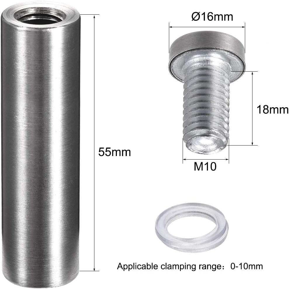 10pcs 16x60mm Standoff Screws Wall Mount Sign Holders Acrylic Glass Nails3
