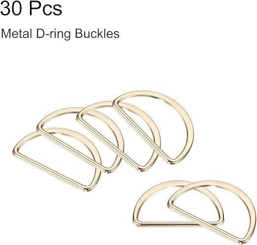 30pcs Gold Metal D Rings 35mm Welded Buckles for Straps Bags Belts Sewing2